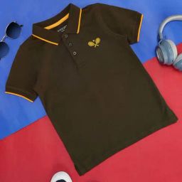 Pantaloons Junior Olive Cotton Regular Fit Polo T-Shirt-image-4