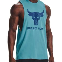 Under Armour Blue Regular Fit Printed Tank Tee-image-111