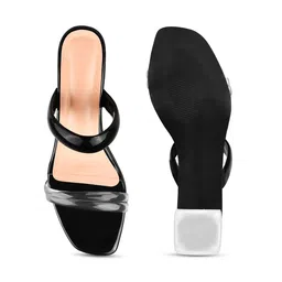 JM Looks Two Strap Open Toe Block Heels image 2