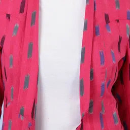 Talethread Ikat Printed Cotton Open-Front Blazer image 3