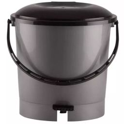 GENERIC Dustbin Small Size 7 L Grey Color Plastic (Pack of 1)-picture-42