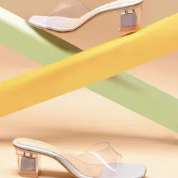 JM Looks Trasparent Block Heel Sandals image 1