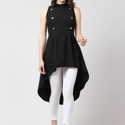 IUGA Women  Black High-Low Longline Top-image-10