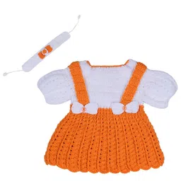Clothes Shop Girls Self Design Bow Woollen Dress-picture-14