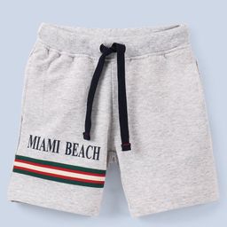 Lazy Bones Cotton Knee Length Shorts Text Print - Grey-image-50