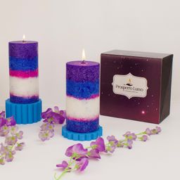 Parksah Candles   Set of 2 Designer Pillar Scented Candles - Winter White Thyme-image-37