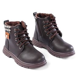 Pine Kids Winter Boots with Lace Up Closure - Brown-image-68
