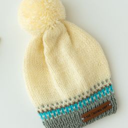 The Original Knit Handmade Self Designed Cap - Off White & Grey-image-57