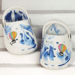 Lil Lollipop Marble Look Hot Air Balloon Applique Anti-Slip Clogs - White-picture-16