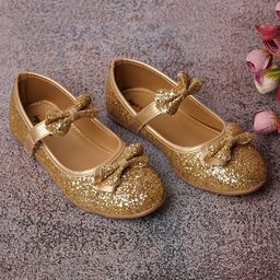 boyz n galz Bow Detailed Shimmered Mary Jane Ballerinas - Gold-image-88