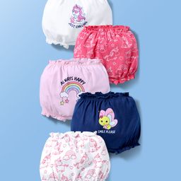 Doodle Poodle 100% Cotton Single Jersey Knit Bloomers With Unicorn Print Pack Of 5 - Multicolour-image-111