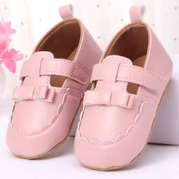 Cute Walk by Babyhug Velcro Closure Booties with Bow Applique -Pink-image-39