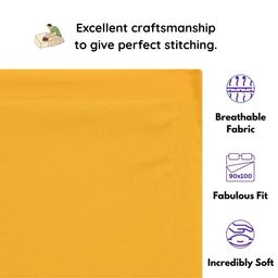 JARS Collections Plain Solid  Double Bedsheet With Two Pillow Covers Made With Pure Microfiber Bedsheet- Yellow image 2