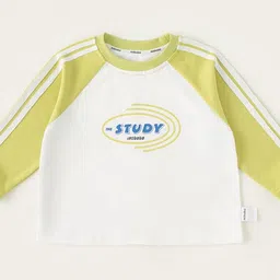 LULU & SKY Boys Typography Drop-Shoulder Sleeves Pure Cotton Applique T-shirt-image-60