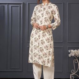 BulBul Floral Printed Mandarin Collar Pure Cotton Kurta With Palazzos-picture-11