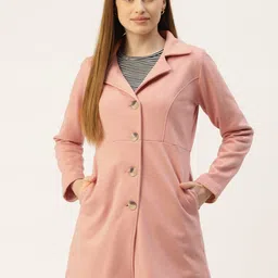 BRINNS Women Pink Solid Single-Breasted  Overcoat-picture-3
