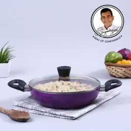 Wonderchef Tivoli Aluminium 24cm Non-Stick Induction Bottom Kadhai With Lid-image-28