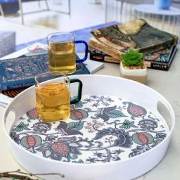 Goodhomes Multicolor Melamine Round Serving Tray-image-80