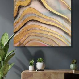 Art Street Printed Gold Cotton Canvas Wall Art-image-8