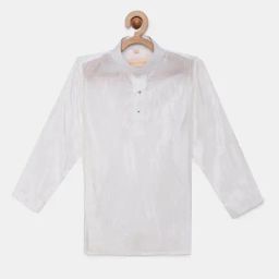 THANGAMAGAN Kids White Solid Full Sleeves Kurta-image-94