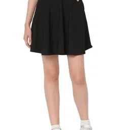 Smarty Pants Black Cotton Mini Skirt-image-54