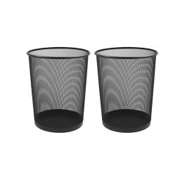 GENERIC Metal Mesh Dustbin Large Size Approx. 19 L Capacity, Black Color (Pack of 2)-picture-45