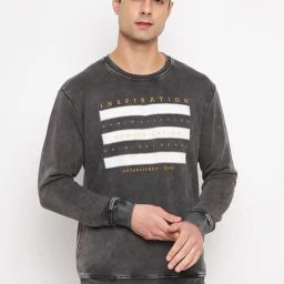 Duke Charcoal Regular Fit Printed Sweatshirt-5