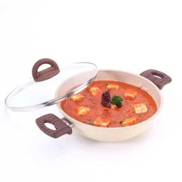 Wonderchef Duralife Ivory Aluminium 24 cm Die-Cast Kadhai With Lid (2.5 L)-0