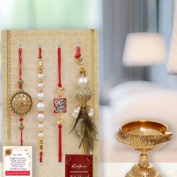 eCraftIndia Assorted Multicolor Rakhi with Diya-image-77