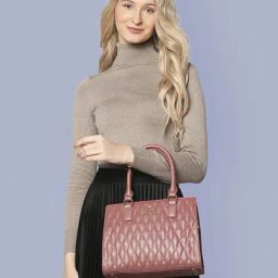 Lavie Shelly Dark Pink Synthetic Quilted Handbag-image-51