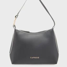 Caprese Black Solid Medium Shoulder Handbag-image-14