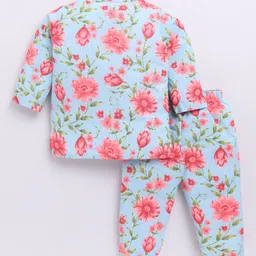 Clt.s Girls Floral Printed Pure Cotton Night suit image 5