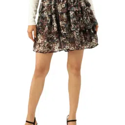 Trend Arrest Multicolor Floral Print Skirt-picture-10