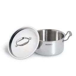 Bergner Triply Silver Stainless Steel Induction Base Casserole 22 cm diameter with Lid - Set of 1-image-50