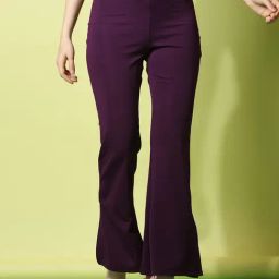 SELVIA Wine Regular Fit Mid Rise Trousers-image-89