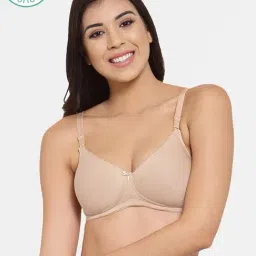Inner Sense Beige Non Wired Padded T-shirt Bra-image-70