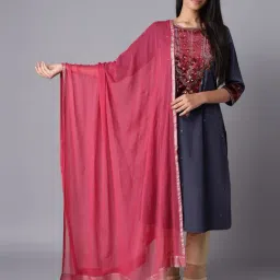 W Pink Plain Dupatta-picture-6
