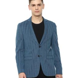 Van Heusen Orange Full Sleeves Mock Collar Jacket-image-60
