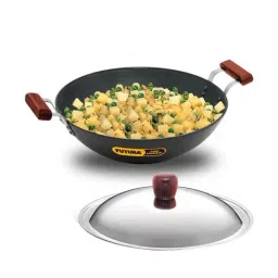 Hawkins Black & Transparent Hard Anodised 33 cm Non-Toxic Kadai With Lid (5 L) - Set of 1-38