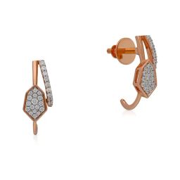 Malabar Gold and Diamonds BIS Hallmark 18k Rose Gold Diamond Hoop Earrings-picture-35
