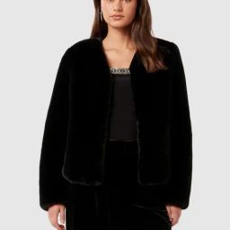 Forever New Black Polyester Regular fit Coat-image-54