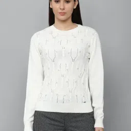 Allen Solly White Cotton Embellished Sweater-image-46