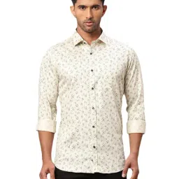 Park Avenue Green Cotton Super Slim Fit Printed Shirts-picture-8