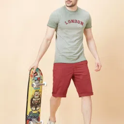 Globus Maroon Regular Fit Chino Shorts image 5