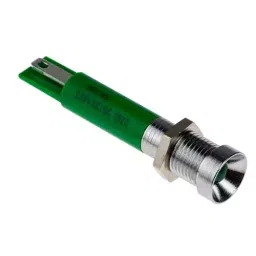 RS PRO Green Panel Mount Indicator 230V AC, Mounting Hole Size 8 mm, Termination Type , Model No 205195-47