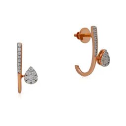 Malabar Gold and Diamonds BIS Hallmark 18k Rose Gold Diamond Hoop Earrings-picture-36