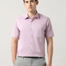Arrow Autopress Pink Cotton Regular Fit Solid Shirt-picture-19