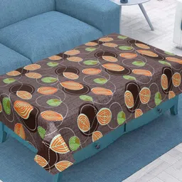 Dakshya Industries Purple Geometric Printed Waterproof Plastic 4-Seater Table Cover-26