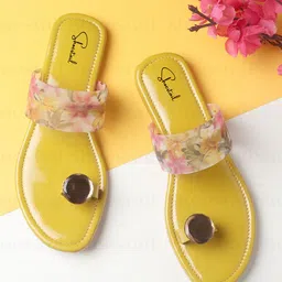 Shoestail Printed One Toe Flats-image-82