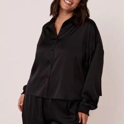La Vie En Rose Black Plain Shirt-image-77